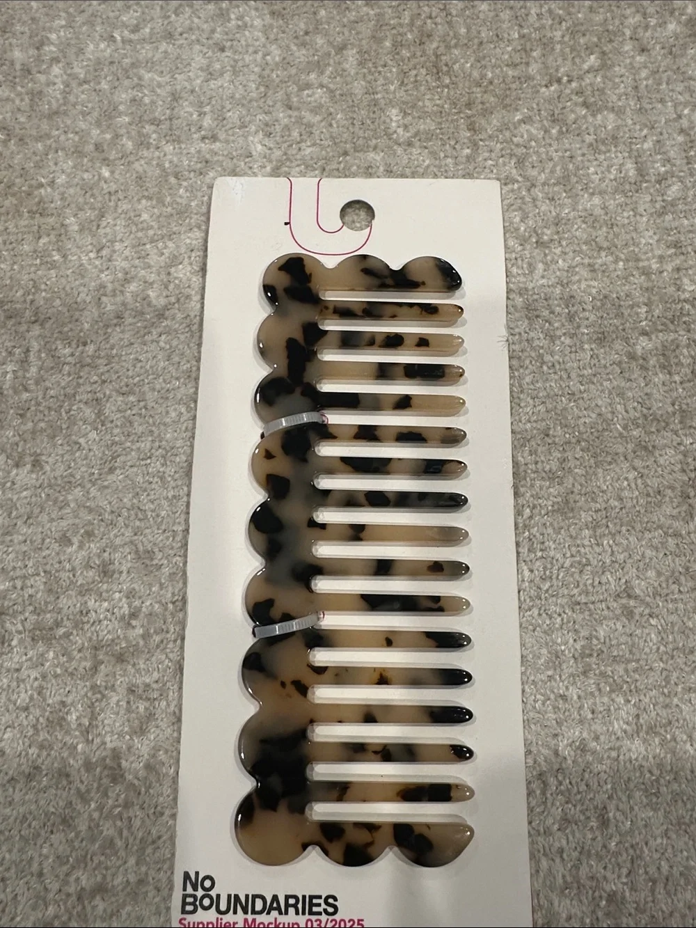 No Boundaries Tortoiseshell Wide Tooth Hair Comb - Brown and Black